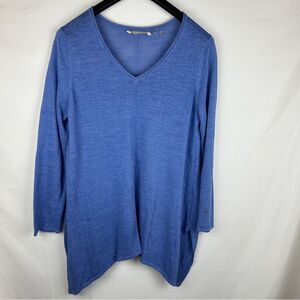 Soft Surroundings Vneck long tunic top linen blend size M